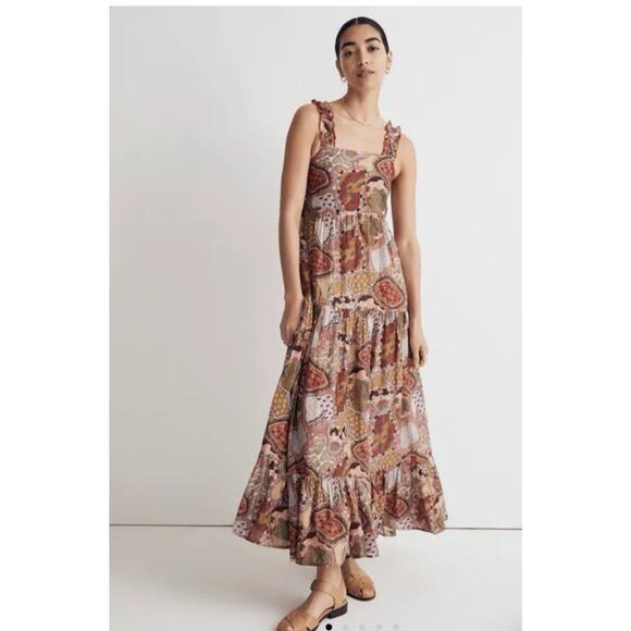 Chufy Modi Maxi Dress Soumy Olive Boho Fall Size One Size Casual Lightweight - Picture 1 of 15